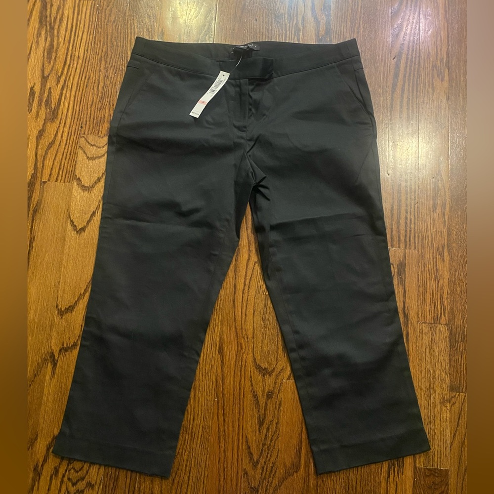 NWT WOMEN LAUNDRY BY SHELLI SEGAL BLACK CROPPED DRESS PANTS SZ‎ 10